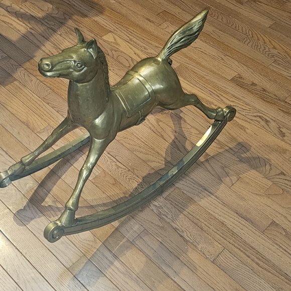 Vintage brass rocking horse - Picture 2 of 4